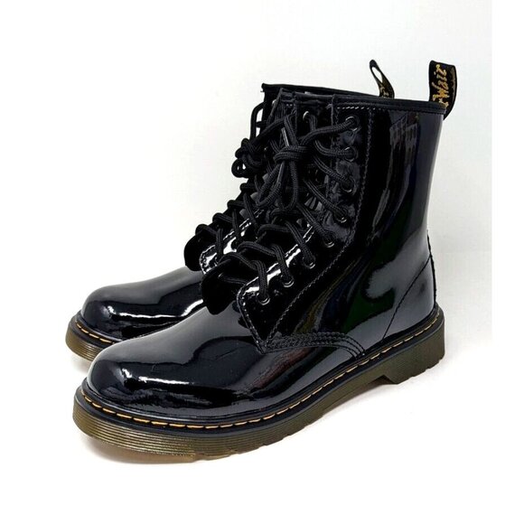 DR. MARTENS BOOTS PATENT BLACK SIZE US 6 EU 37 1460Y